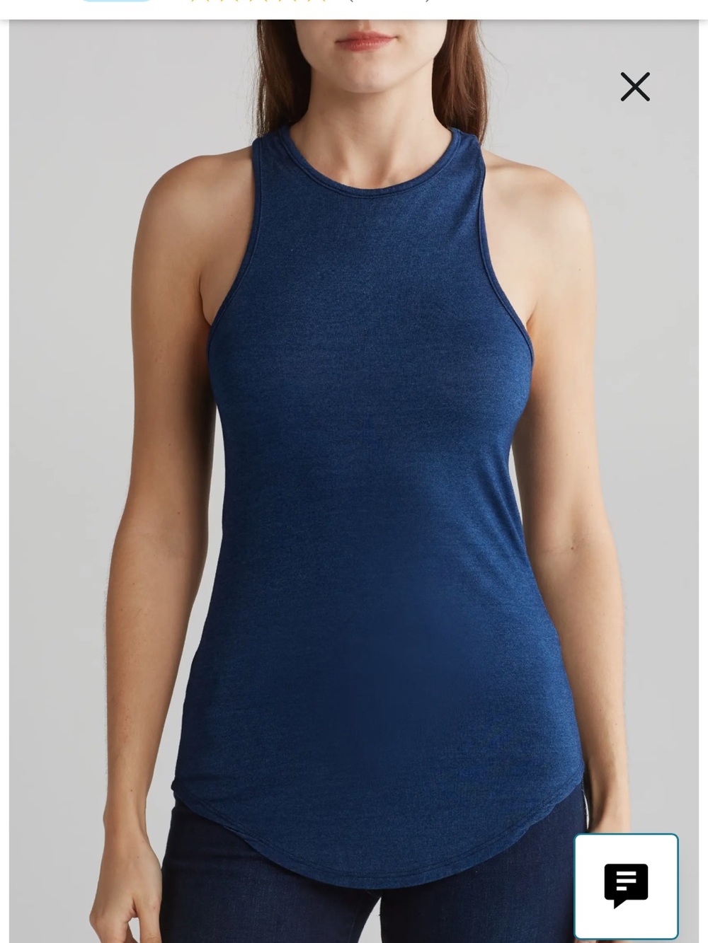 AG Adriano Goldschmied Kit Navy High-Neck Racerback Tank